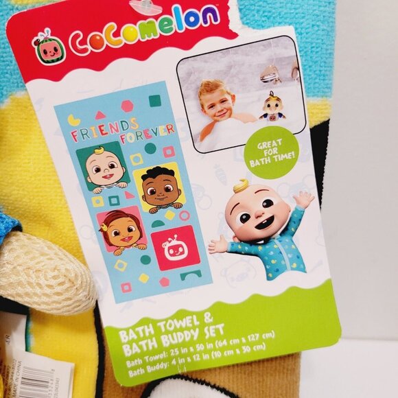 Cocomelon 2 pc Towel and Scrubby Mesh Plush Doll Toy Bath Set - Picture 2 of 5
